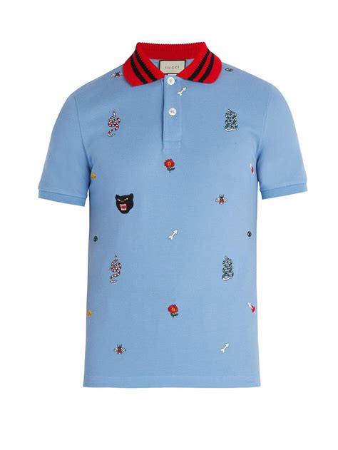 sky blue gucci shirt|gucci embroidery shirts.